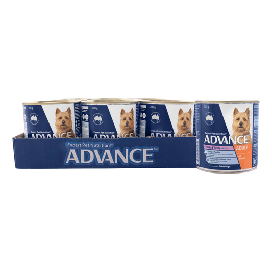 ADVANCE Dog Adult All Breed Chicken, Turkey & Rice 700g (12pk)