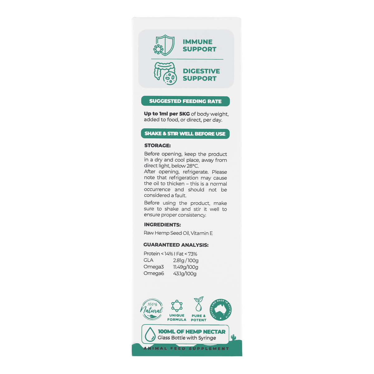 Hemp Pet Immune Support 100ml