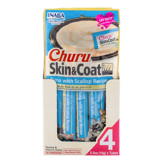INABA Churu Puree Skin & Coat Tuna & Scallop 56g (6pk)
