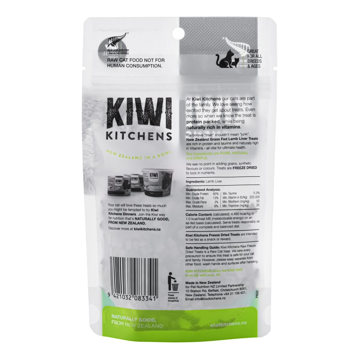 Kiwi Kitchens Cat Freeze Dried Lamb Liver Treats