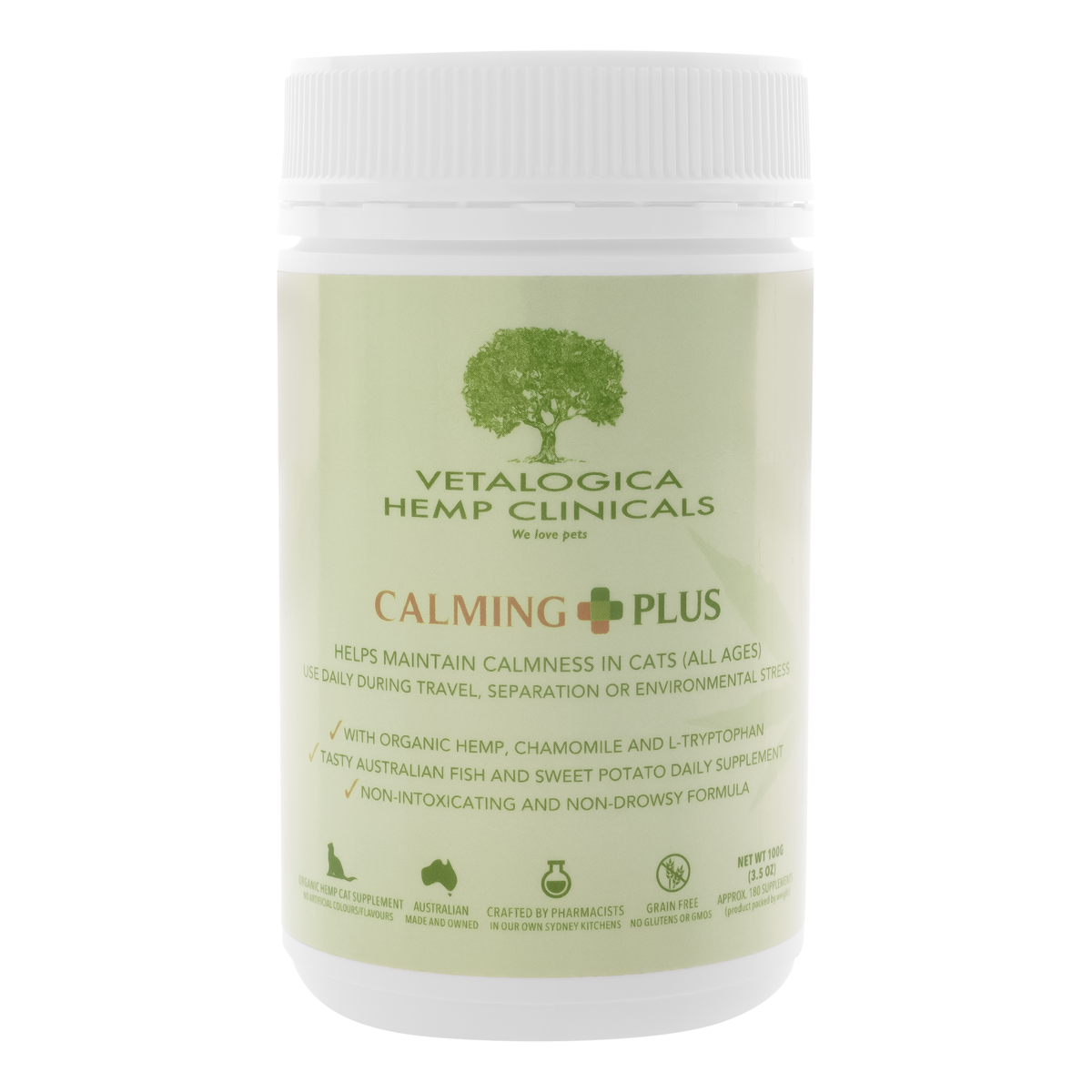 Vetalogica Hemp Clinicals Calming Plus Cat Supplements 100g