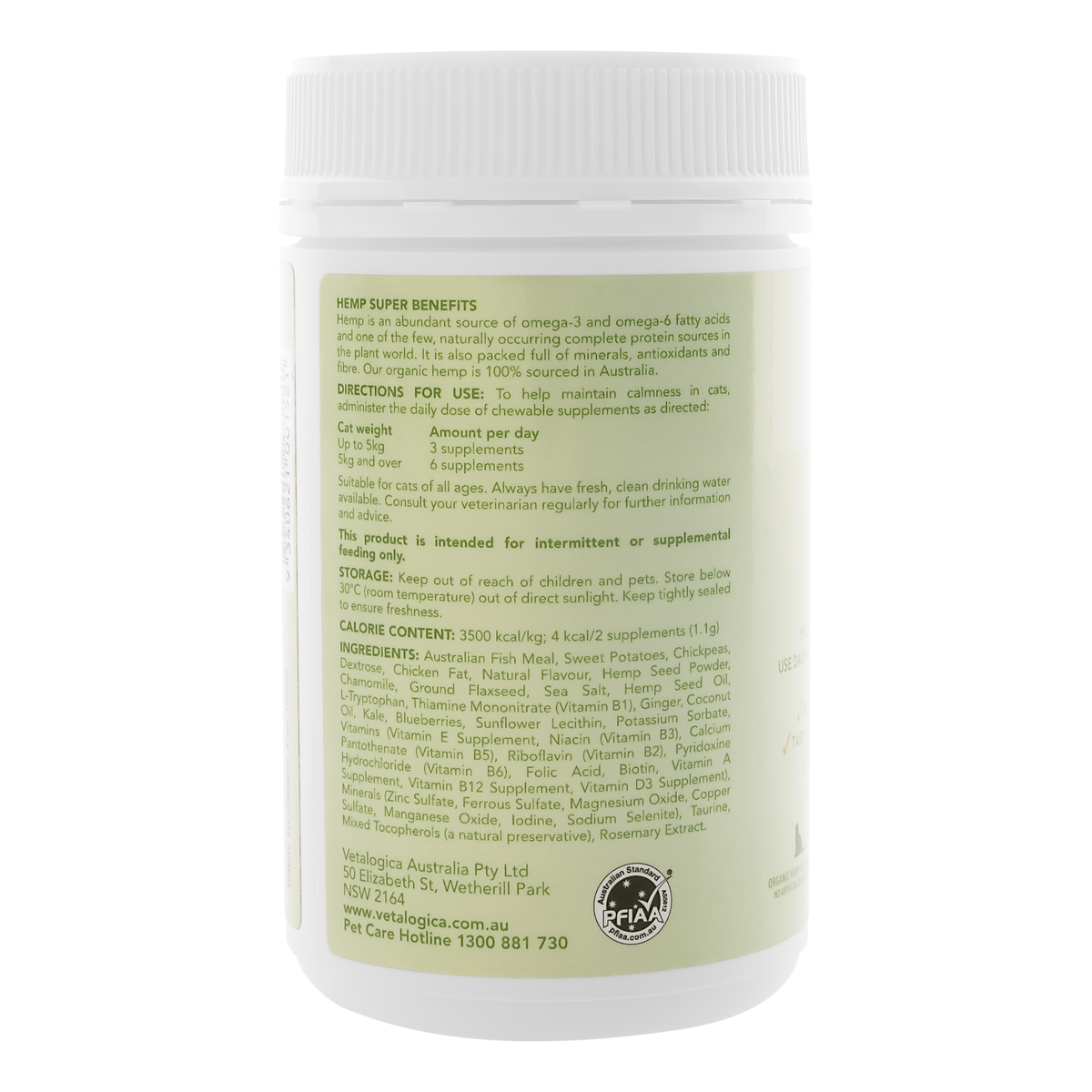 Vetalogica Hemp Clinicals Calming Plus Cat Supplements 100g