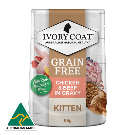 Ivory Coat Kitten Chicken with Beef in Gravy 85g (12pk)