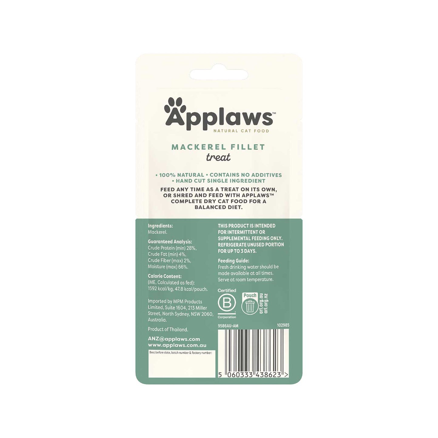Applaws Whole Mackerel Loin 30g (18pk)