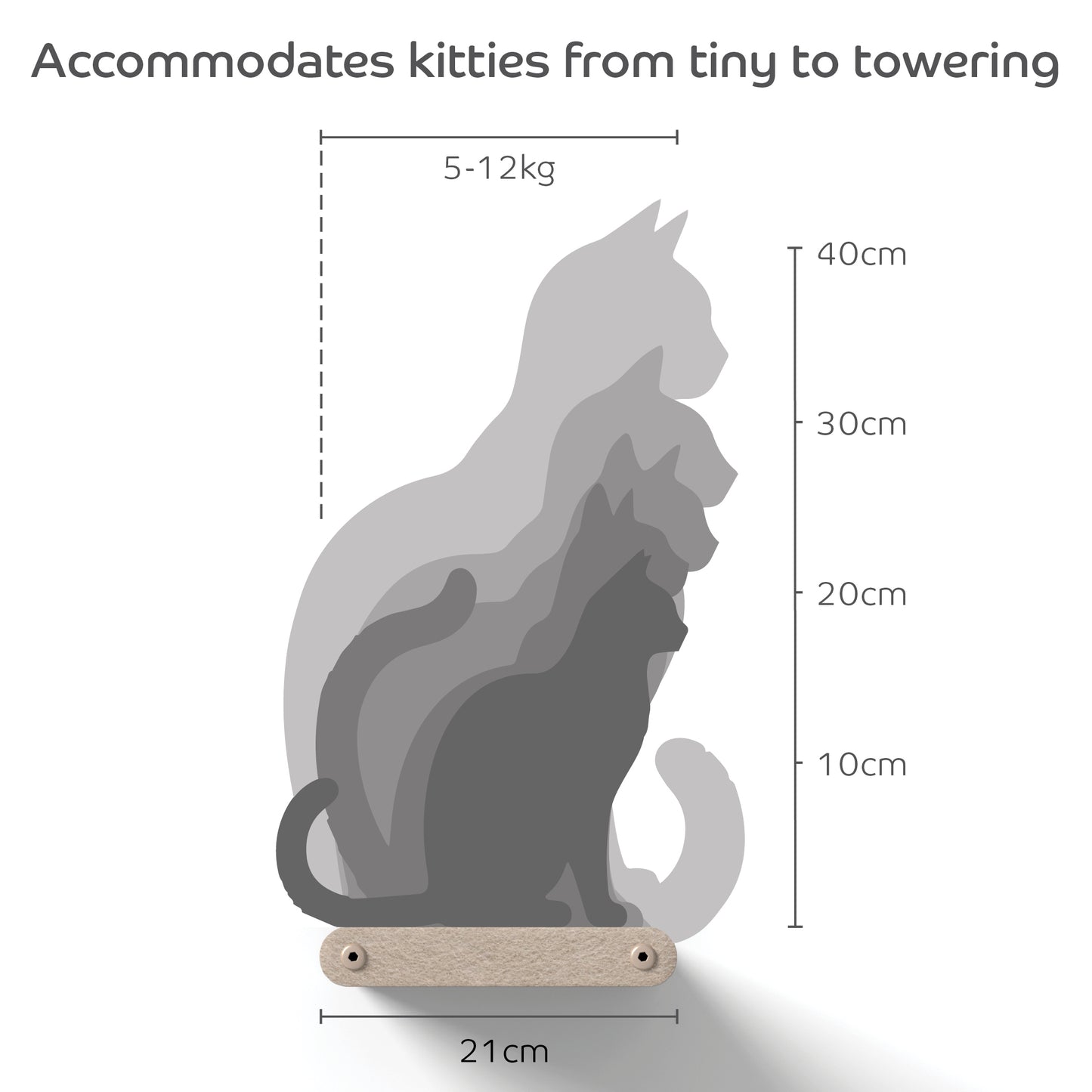 Pryde Pets Wall Meow-nted Cat Climber Add-On Cover - Curved Shelf Façade
