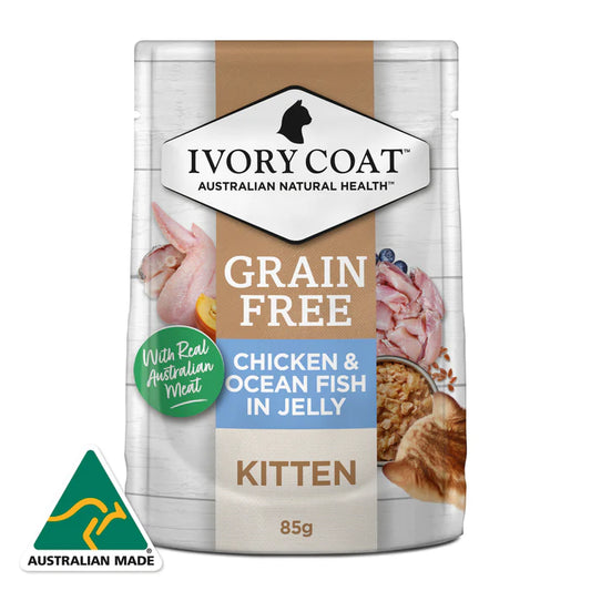 Ivory Coat Kitten Chicken & Ocean Fish in Jelly 85g (12pk)