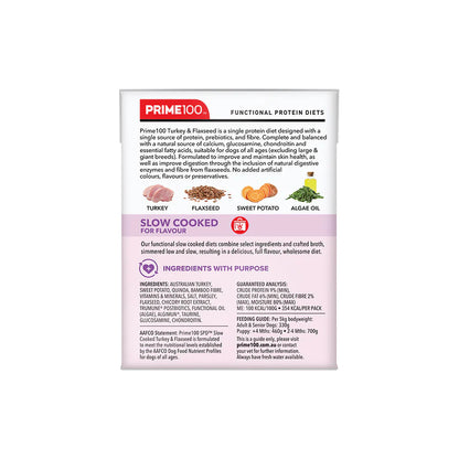 PRIME100 SPD Slow Cooked Turkey & Flaxseed 354g (12pk)