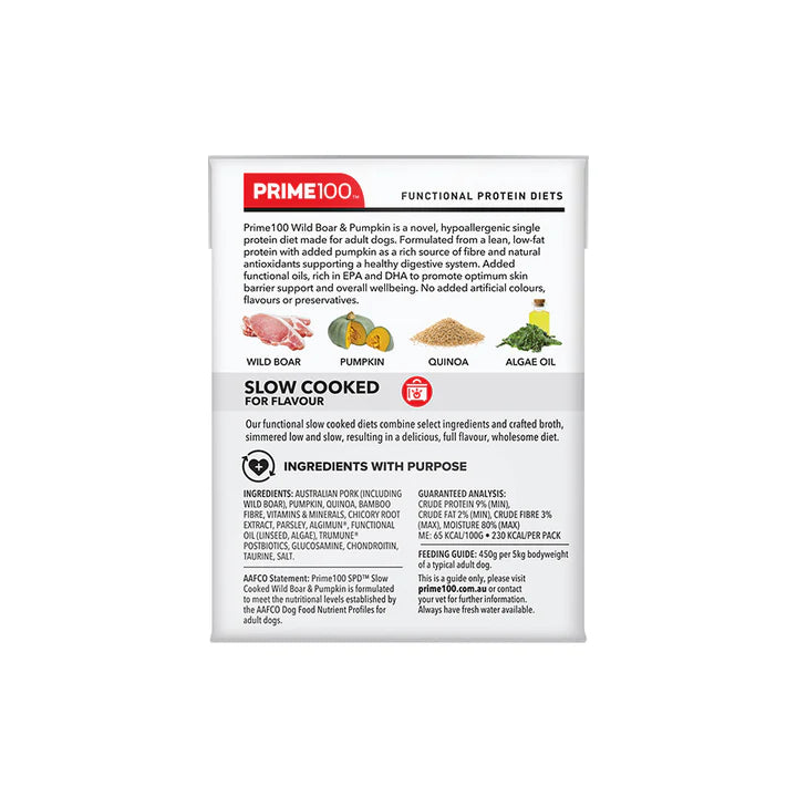 PRIME100 SPD Slow Cooked Wild Boar & Pumpkin 354g (12pk)