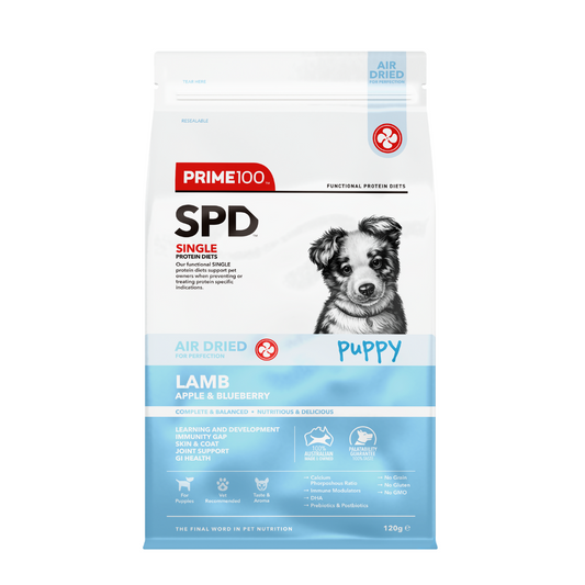 PRIME100 SPD Air Dried Puppy Lamb & Blueberry 120g
