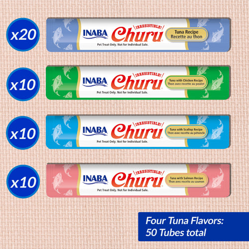 INABA Cat Churu Puree Tuna Varieties 14g (50pc Box)
