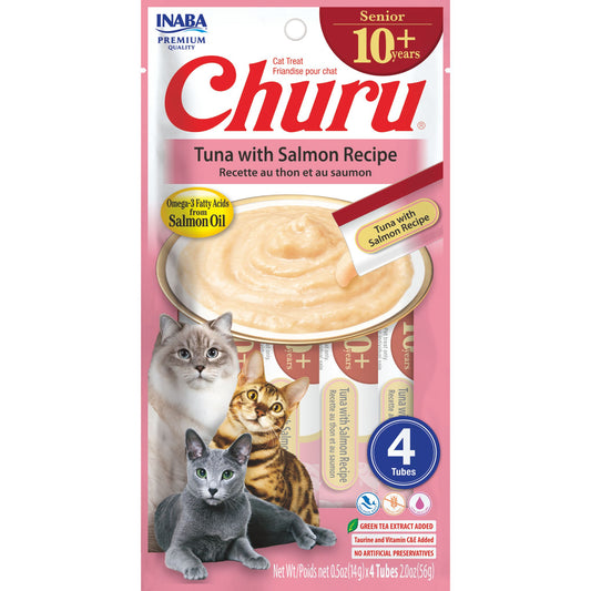 INABA Cat Churu Puree Senior 10+ Tuna & Salmon 56g (6pk)