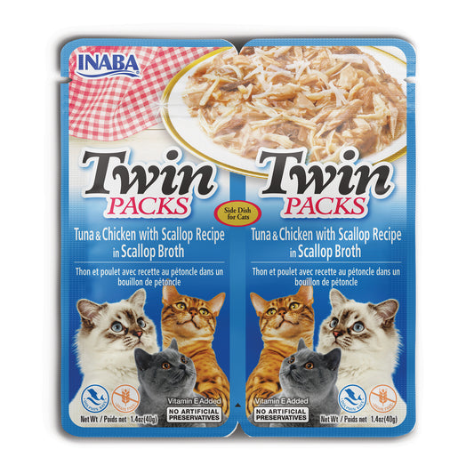 Inaba Cat Twin Packs Tuna & Chicken in Scallop Broth 80g (6pk)
