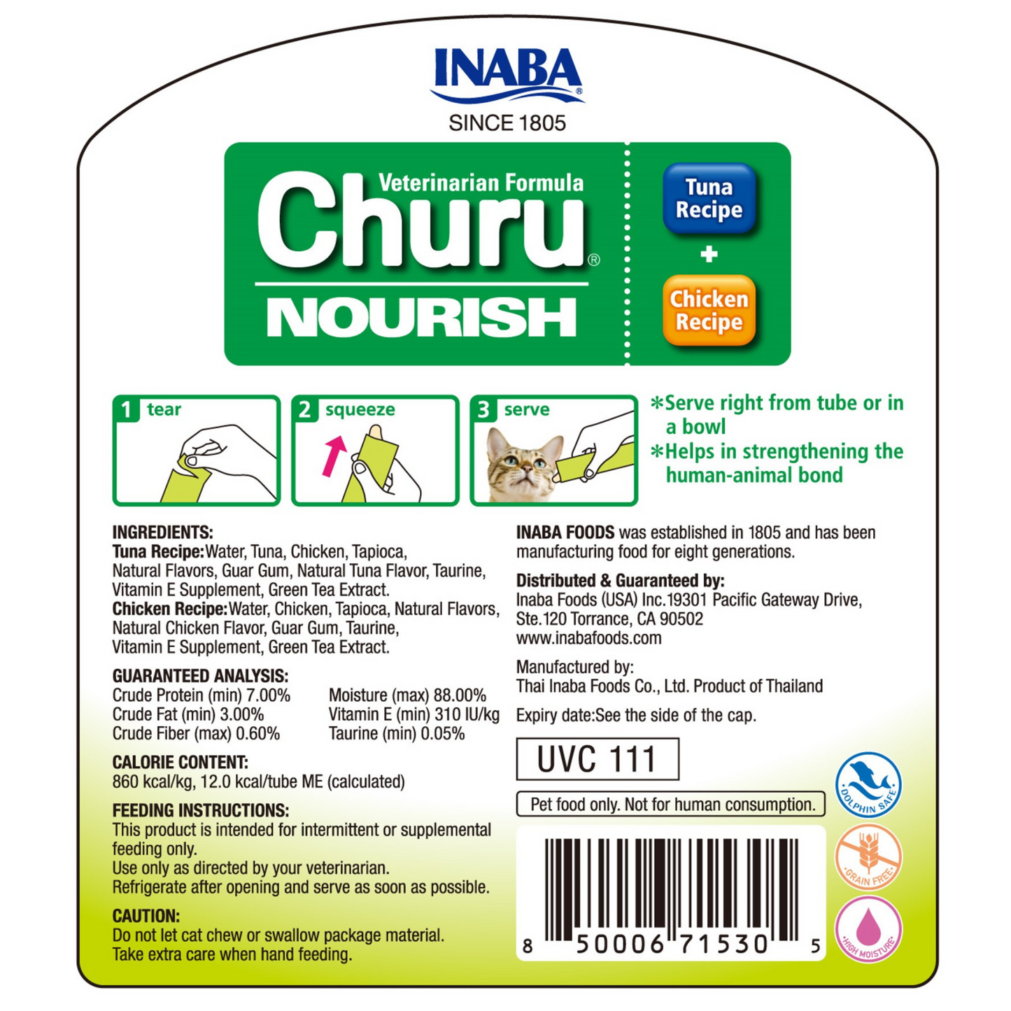 INABA Cat Churu Puree Nourish Tuna & Chicken 14g (50pc Box)