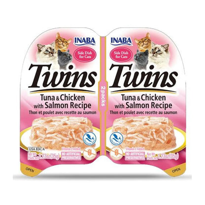 Inaba Cat Twins Tuna & Chicken with Salmon in Tuna Broth 70g (6pk)
