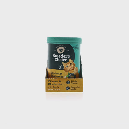 Breeder's Choice Tasty Treats - Chicken, Blueberries, & Catnip 120g (3pk)